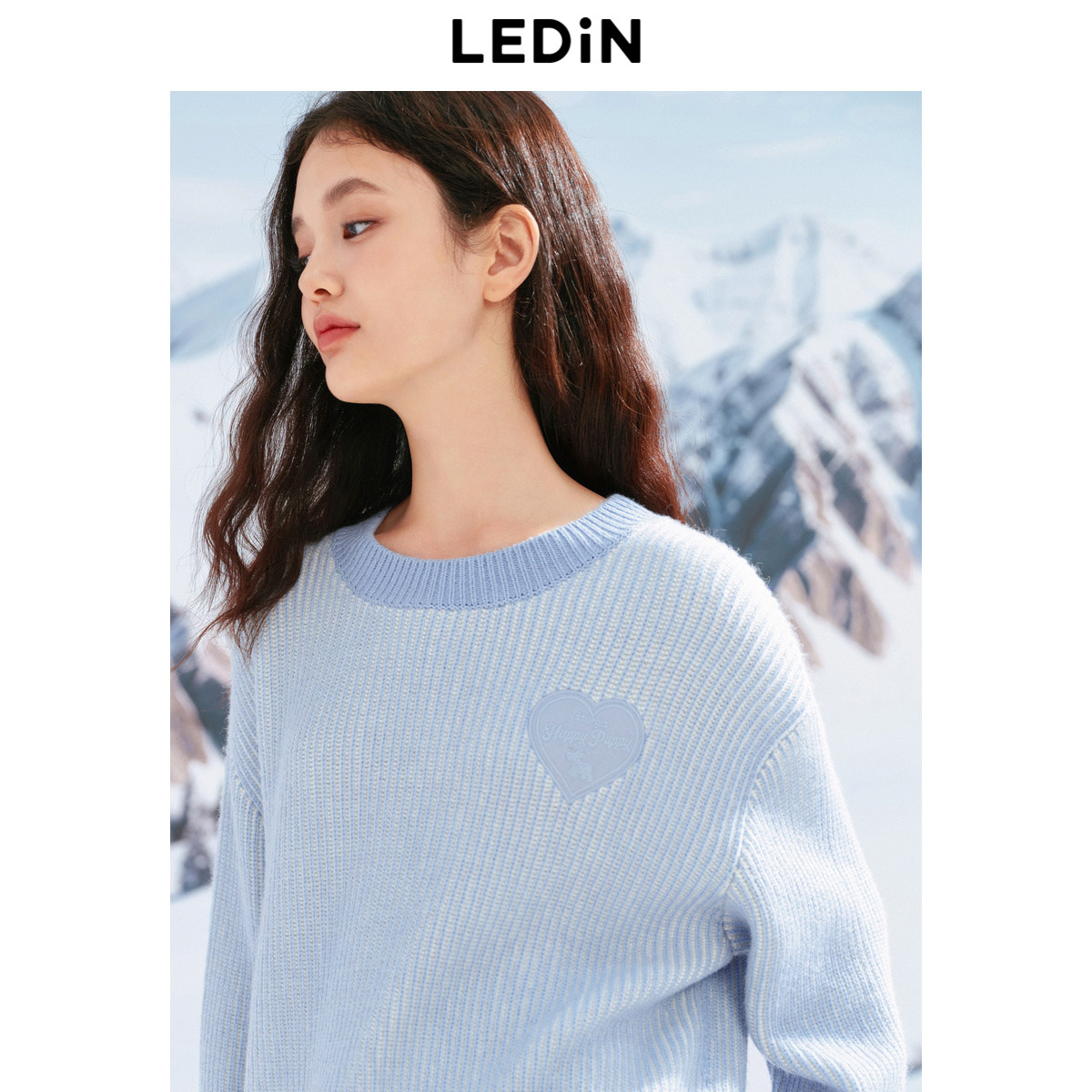 乐町拼色圆领线套衫女冬季新款柔软宽松圆领针织衫,淘宝优惠券,粉丝福利购,淘宝优惠卷