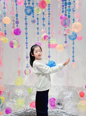 亮片星球挂吊饰屋顶拍照道具网红打卡点布置店铺装饰生日派对橱窗