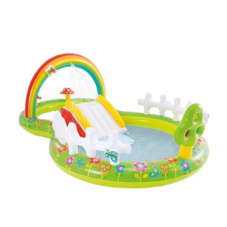 夏季儿童戏水充气游泳池家用宝宝玩水大号喷水池婴儿加厚海洋球池 - 图2