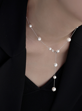 2025新款爆款轻奢小众高级感满天星项链女款流苏锁骨颈链配饰