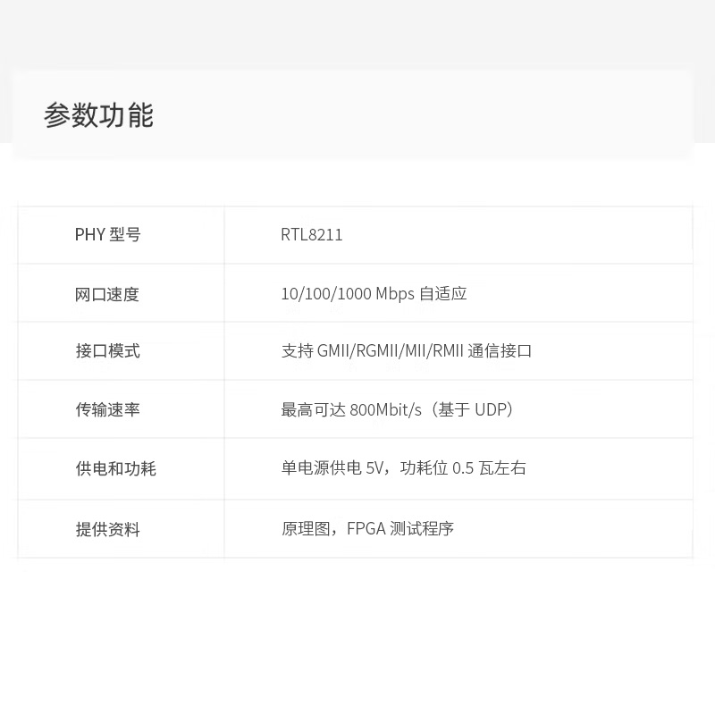 ALIN黑X金 1000M以太网模块配套千兆 AN8211不含FPGA开发板-图2
