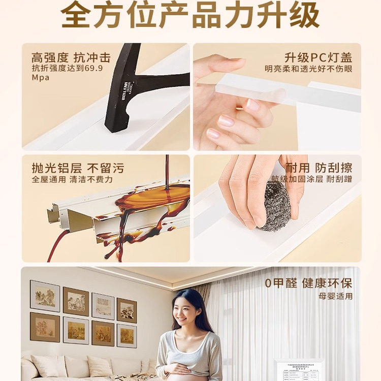 明装免吊顶双眼皮线形灯客厅天花发光顶角线灯一体线型灯槽线条灯,淘宝优惠券,粉丝福利购,淘宝优惠卷