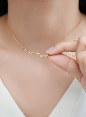 堤喜简约镶钻项链  新款纯银系列小众设计 个性时尚精致锁骨链