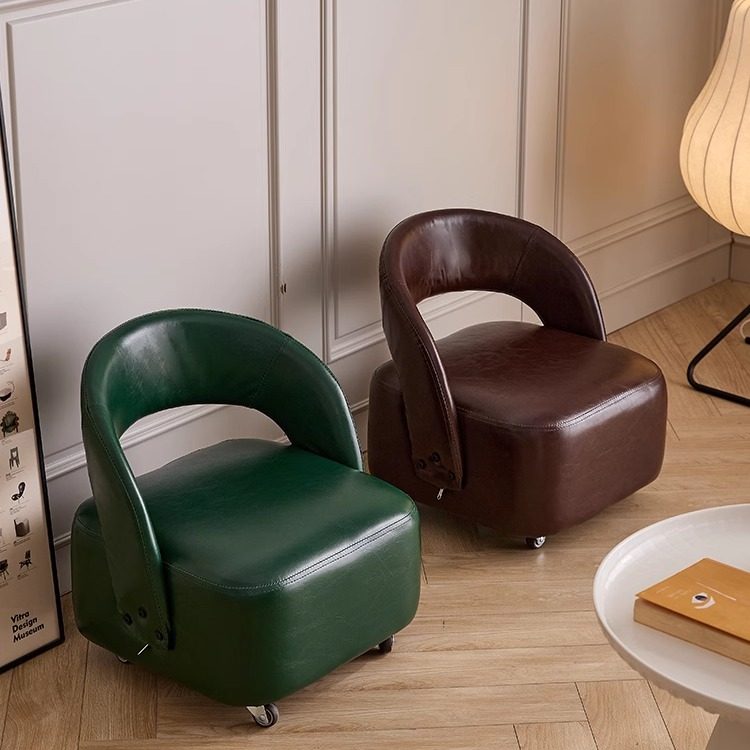 生态皮万向轮小凳子滑轮凳靠背客厅沙发茶几凳换鞋凳门口玄关家用,淘宝优惠券,粉丝福利购,淘宝优惠卷