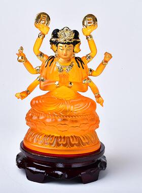 斗母星君像树脂汉白玉彩绘摆件
