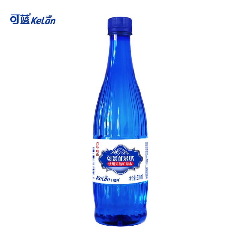 可蓝青岛崂山矿泉水蓝瓶570ml*24瓶整箱含锶型高端办公会议饮用水 - 图0