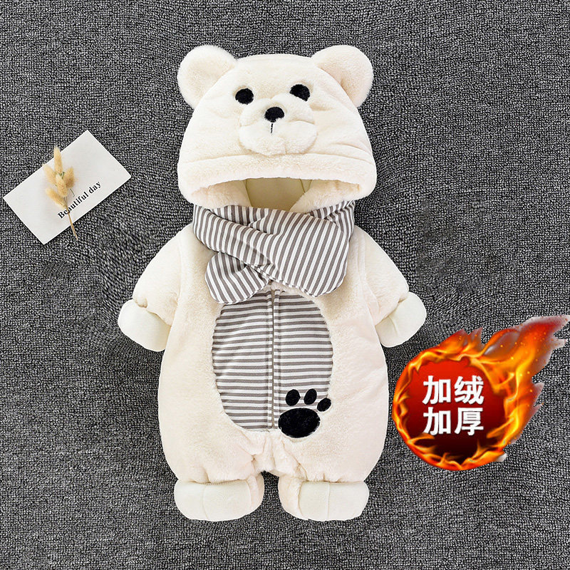 婴儿冬装0-1岁男女宝宝加厚连体衣 鸣凯连身衣/爬服/哈衣