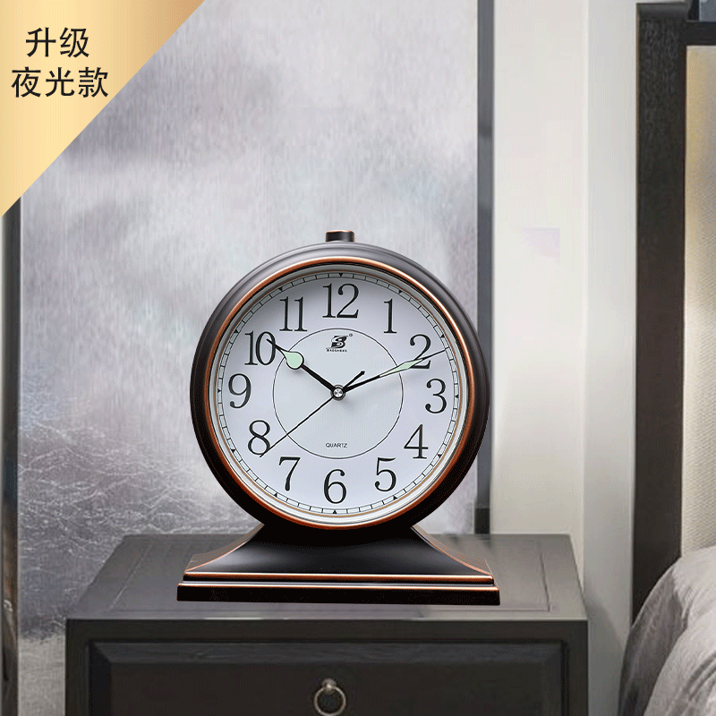 夜光静音家用时尚客厅摆件桌面座钟 尊奈尔座钟