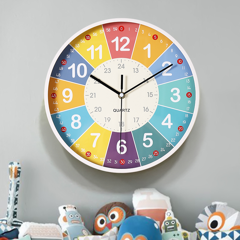 早教学习静音客厅家用卧室2023挂钟 尊奈尔挂钟