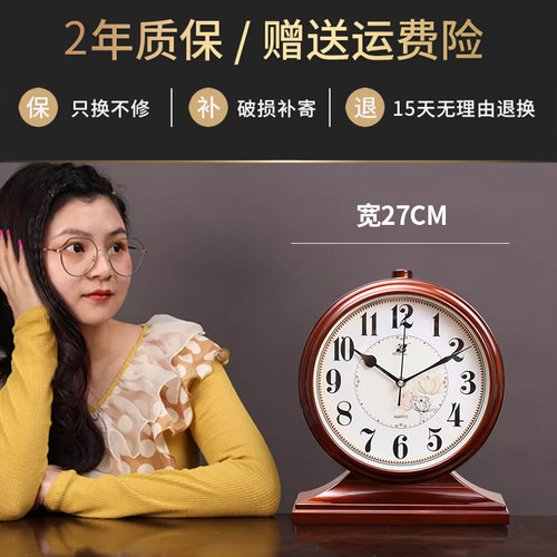 2025新款时钟摆台式桌面客厅大号座钟表台钟装饰高级夜光摆件钟表 - 图3