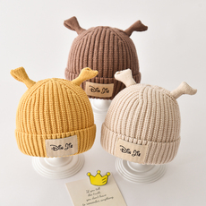 Головной убор 宝宝帽子秋冬款超萌套头帽男童女童搞怪针织毛线帽2022婴儿帽子冬