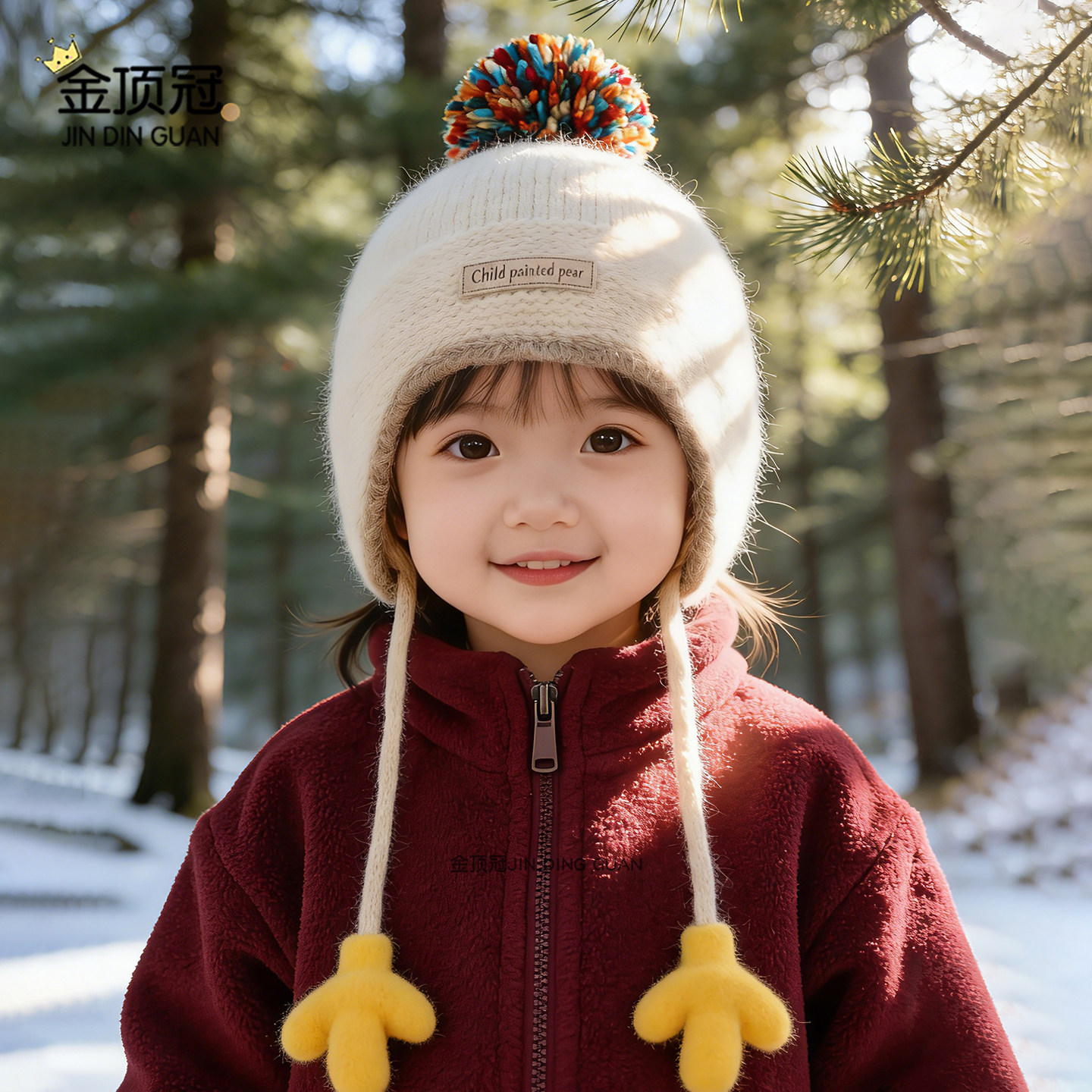 儿童帽子秋冬季男宝保暖加厚针织护耳帽女宝宝可爱防风毛线帽韩版,淘宝优惠券,粉丝福利购,淘宝优惠卷