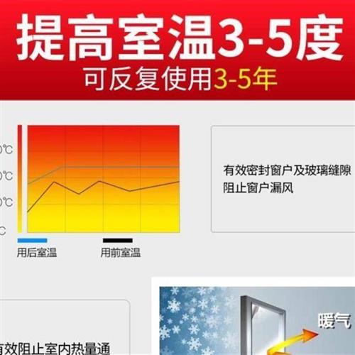 玻璃自粘密封窗台防风保温膜家用塑料窗户缝隙透光隔音门窗透明