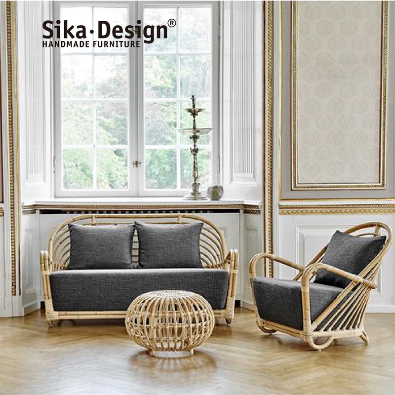 Sikadesign丹麦手工藤编沙发设计师北欧设计Charlottenborg Sofa-图3