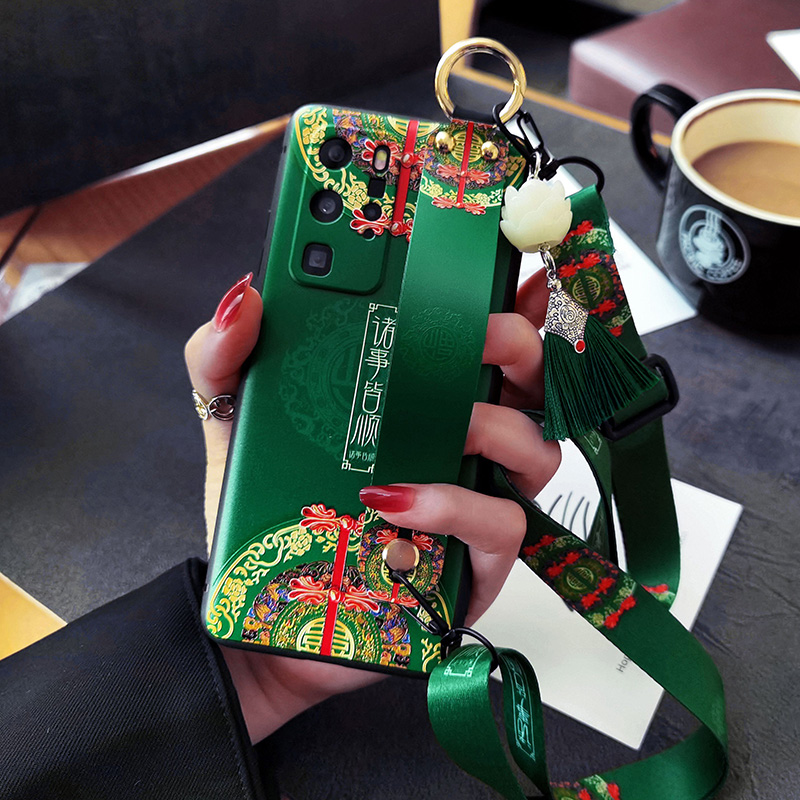 适用于华为畅享80手机壳畅享70硅胶软畅享60/50新款Hi畅享60磨砂畅想50Plus中国风畅享20Pro麦芒斜挎绳麦芒30 - 图3