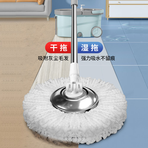 旋转拖把神器水桶一体免手洗墩布懒人拖布一拖家用地拖净干湿两用 - 图1