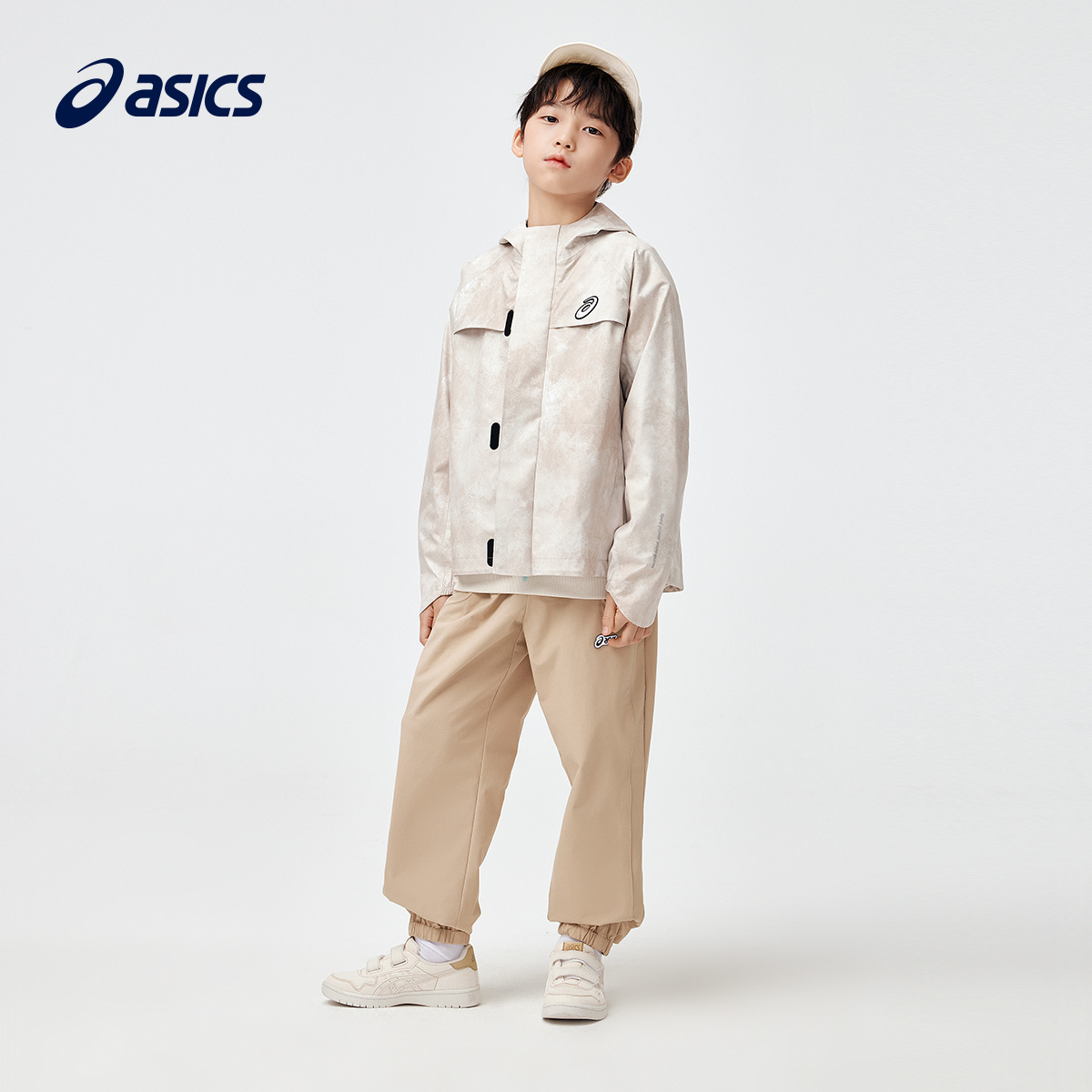 【新品】ASICS/亚瑟士童装24年春款男童休闲外套印花透气梭织便服 - 图3