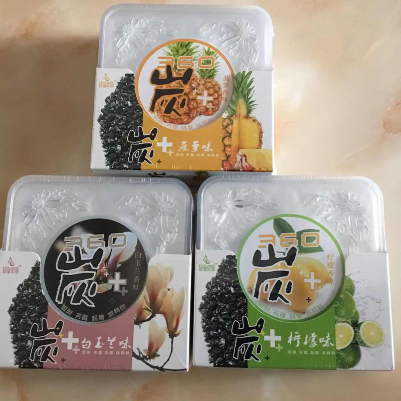 欧信车品360g炭+汽车净味炭膏消臭芳香剂车用香膏玫瑰桂花水果香