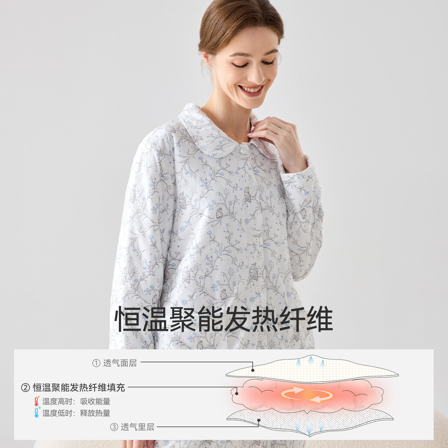 Domiamia夹棉家居服套装月子服孕妇保暖秋冬季产后孕期加厚睡衣,淘宝优惠券,粉丝福利购,淘宝优惠卷