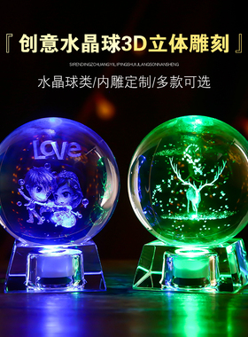 旋转木马水晶球发光diy女生送