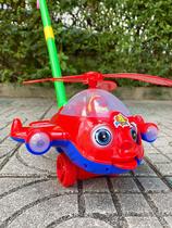 Childrens baby pushback Baby schoolbus trolley male girls learn to walk with small airplane toy