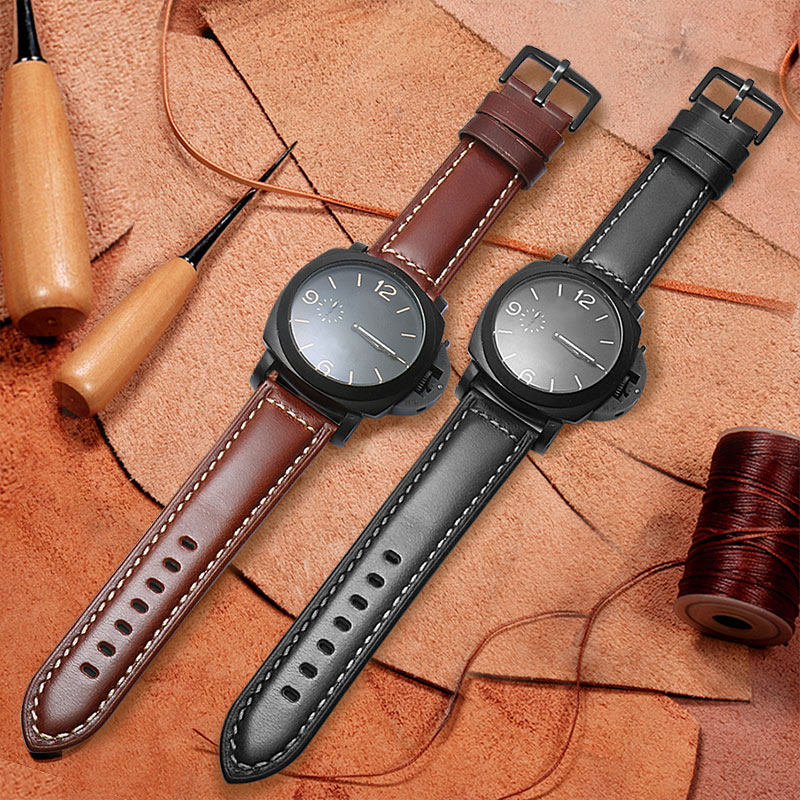 沛纳海美度阿玛尼天王男手工表链 古潮配件