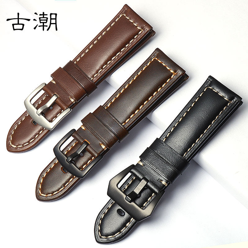 沛纳海美度阿玛尼天王男手工表链 古潮配件