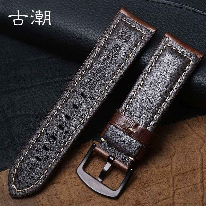 沛纳海美度阿玛尼天王男手工表链 古潮配件