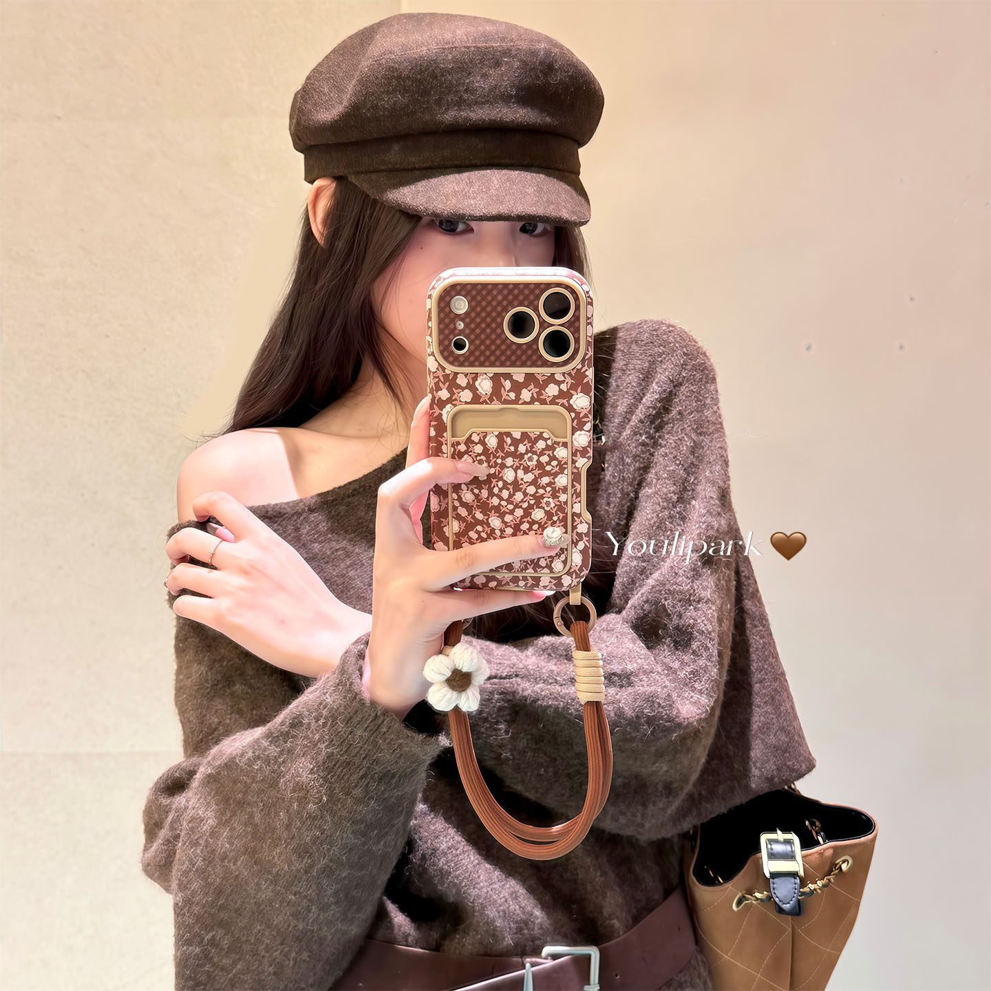 由里公园ins韩系秋冬复古美拉德小碎花挂绳适用17pro苹果17ProMax手机壳iPhone16全包14新款16Promax保护套女,淘宝优惠券,粉丝福利购,淘宝优惠卷