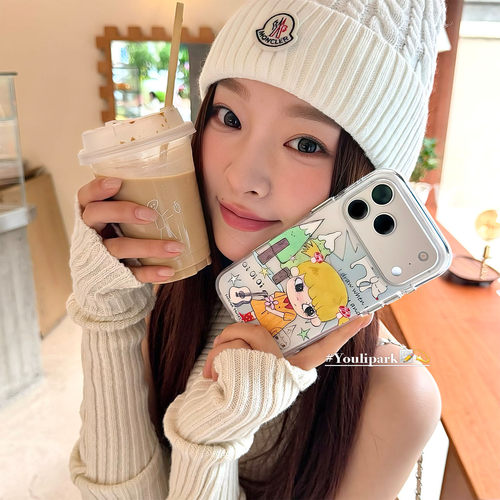 由里公园ins可爱涂鸦奈良美智小狗插画17适用17pro苹果17ProMax手机壳iPhone16全包14新款16Promax保护套13女 - 图2