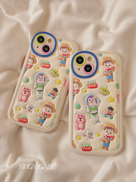 Cute anime Toy Story ເຫມາະສໍາລັບ Apple 14 ກໍລະນີໂທລະສັບມືຖື iPhone13ProMax ໃຫມ່ 12 ຕ້ານການຕົກ soft shell 11 ຍິງ 14pro silicone 13pro high-end niche all-inclusive protective cover