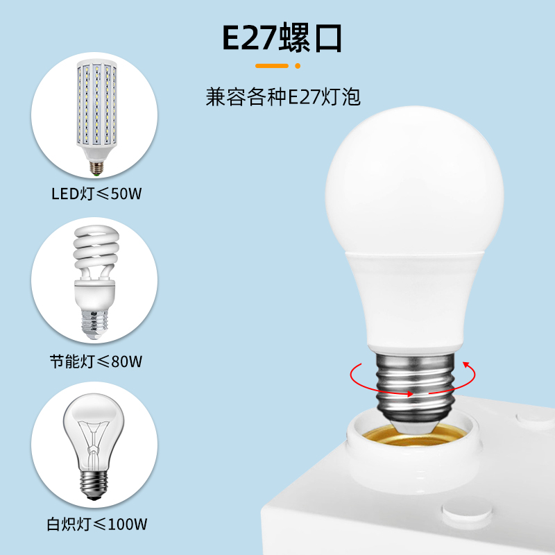 人体红外线感应开关e27螺口灯头智能明装220V光控楼梯道感应灯座