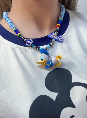 Liya手作迪士尼拍照米奇唐老鸭饼饼狗hellokitty多巴胺彩色项链女