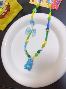 Liya手作迪士尼乐园玩具总动员三眼仔大眼仔毛怪项链卡通动漫项链