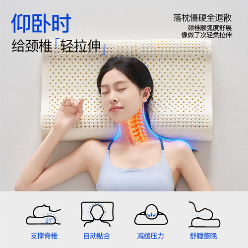 颈椎枕头泰国天然乳胶枕高低牵引脊椎枕睡觉专用护颈枕两头助睡眠 - 图1