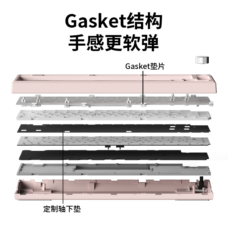 腹灵MK750机械键盘gasket客制化套件卫星轴热插拔82键游戏专用-图0