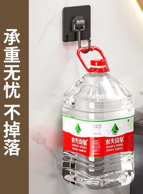 拉丝大挂钩黑色强力粘胶免打孔无痕卫生间厨房粘贴强力粘钩