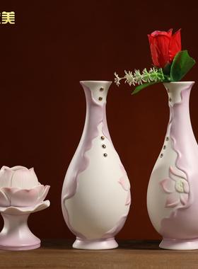 微美陶瓷粉莲佛具用品大全家用陶瓷供奉套装供水杯供果盘香炉花瓶