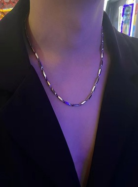 菱形项链男潮嘻哈钛钢链子男士