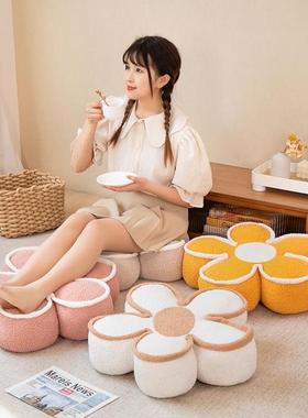 花朵坐垫少女心车载卧室靠枕两用靠背垫网红创意学生靠垫枕摆件