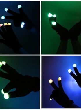 2026 New LED Finger Light Gloves 7 Colors Flashing Gloves fo