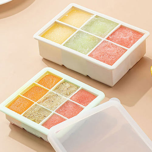 硅胶辅食盒冷冻盒家用自制食品用软胶模具按压式婴儿辅食冷冻冰格 - 图3