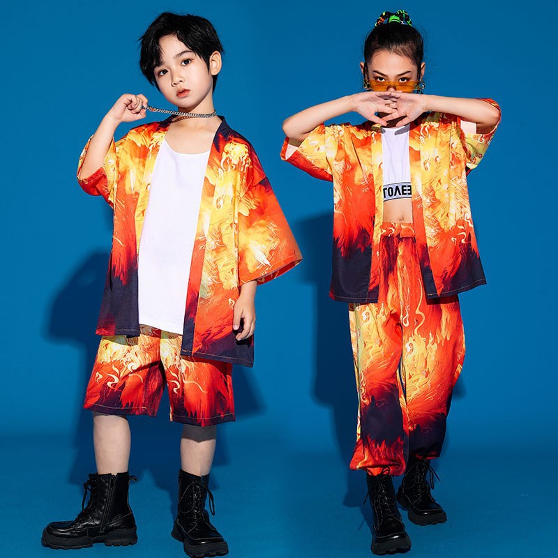 2024新款六一儿童街舞套装男童嘻哈表演服少儿中国风国潮演出服女