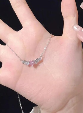网红天使之翼吊坠项链精致ins风简约百搭日常通勤甜美少女锁骨链