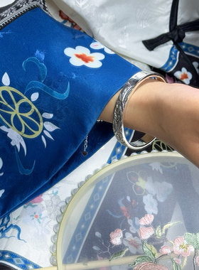 寸子莲做旧文艺足银手工手镯