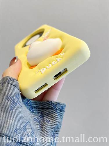 适用VIVOX100按压捏捏膨胀鸭子X90手机壳X80软硅胶套X70立体x60可爱s17pro女款s16全包保护s15防摔厚s12萌s9e - 图3