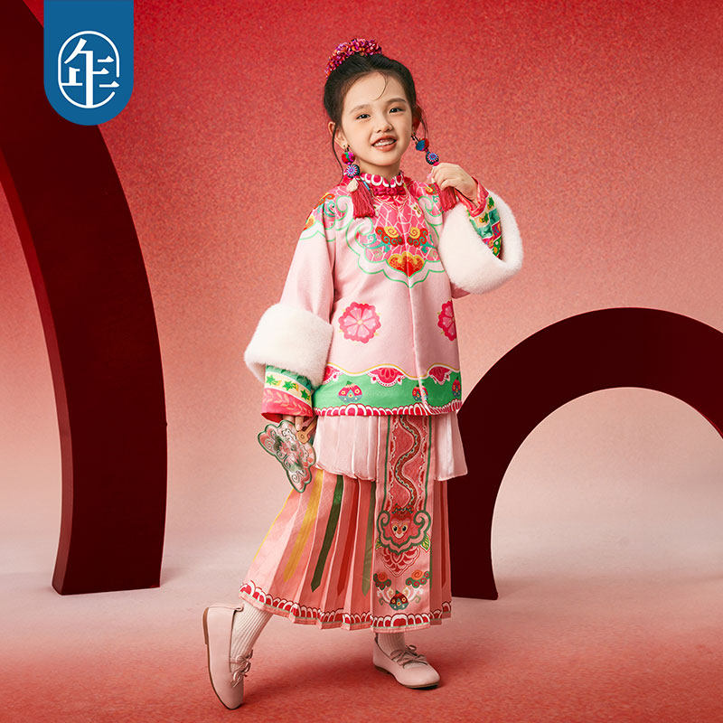 年衣童装女童马面裙新款儿童秋冬季半身裙中式唐装汉服表演服,淘宝优惠券,粉丝福利购,淘宝优惠卷