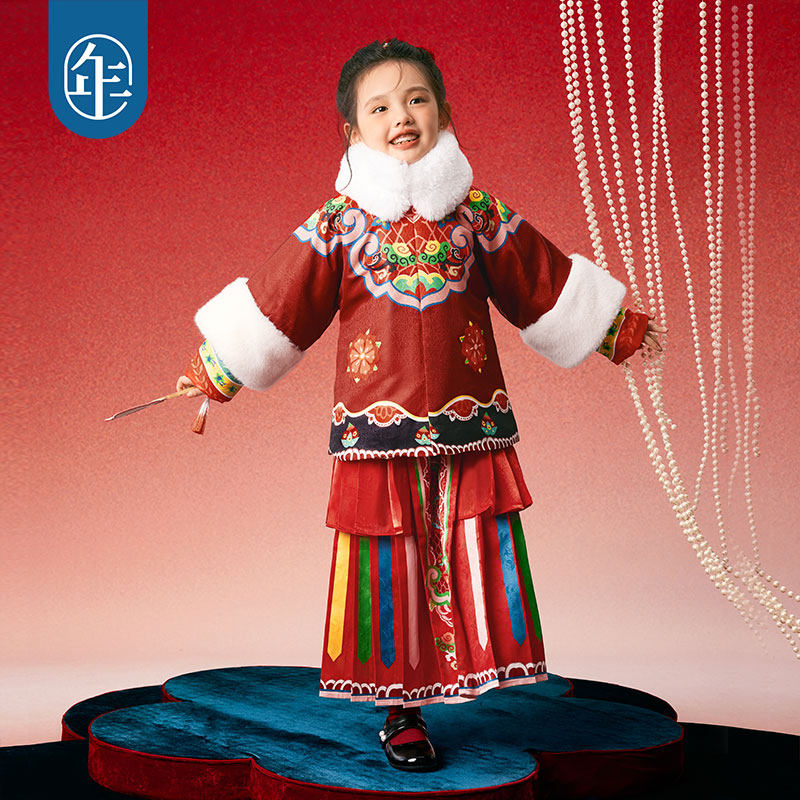 年衣童装女童马面裙新款儿童秋冬季半身裙中式唐装汉服表演服,淘宝优惠券,粉丝福利购,淘宝优惠卷