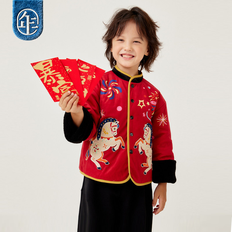 年衣童装儿童唐装冬季新款男女童中式国风加绒夹棉外套汉服拜年服,淘宝优惠券,粉丝福利购,淘宝优惠卷