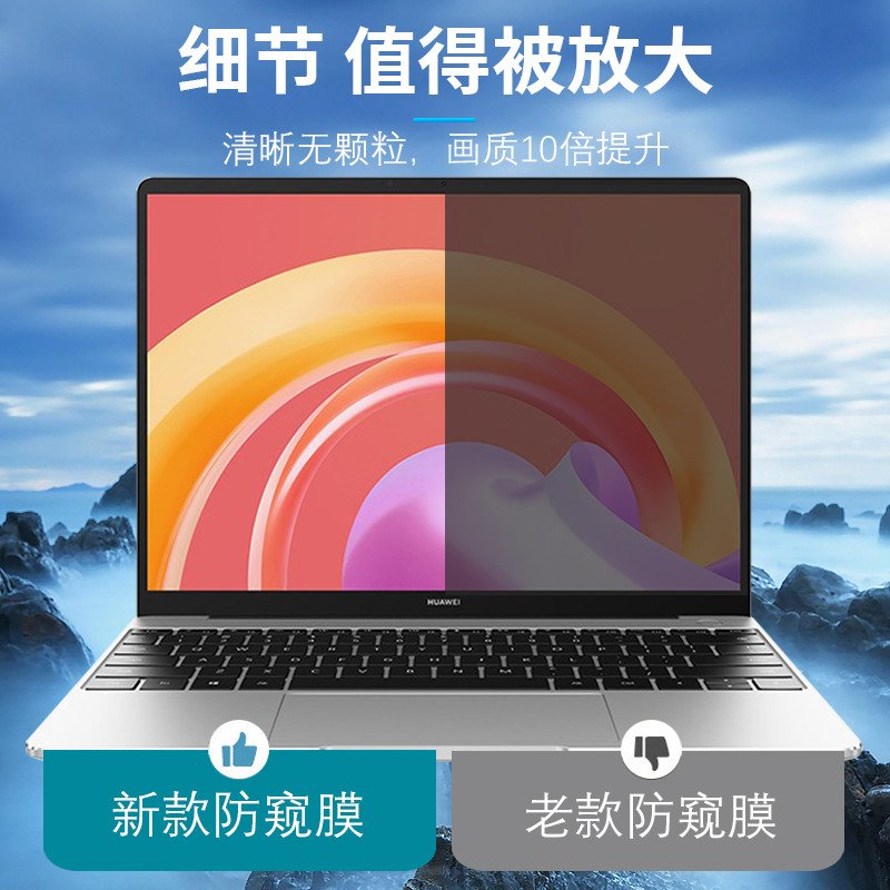 适用华为Matebook x pro2024防窥膜16s隐私14Ultra笔记本电脑E go屏幕14s非钢化E go不碎边x全屏D15防偷窥13s